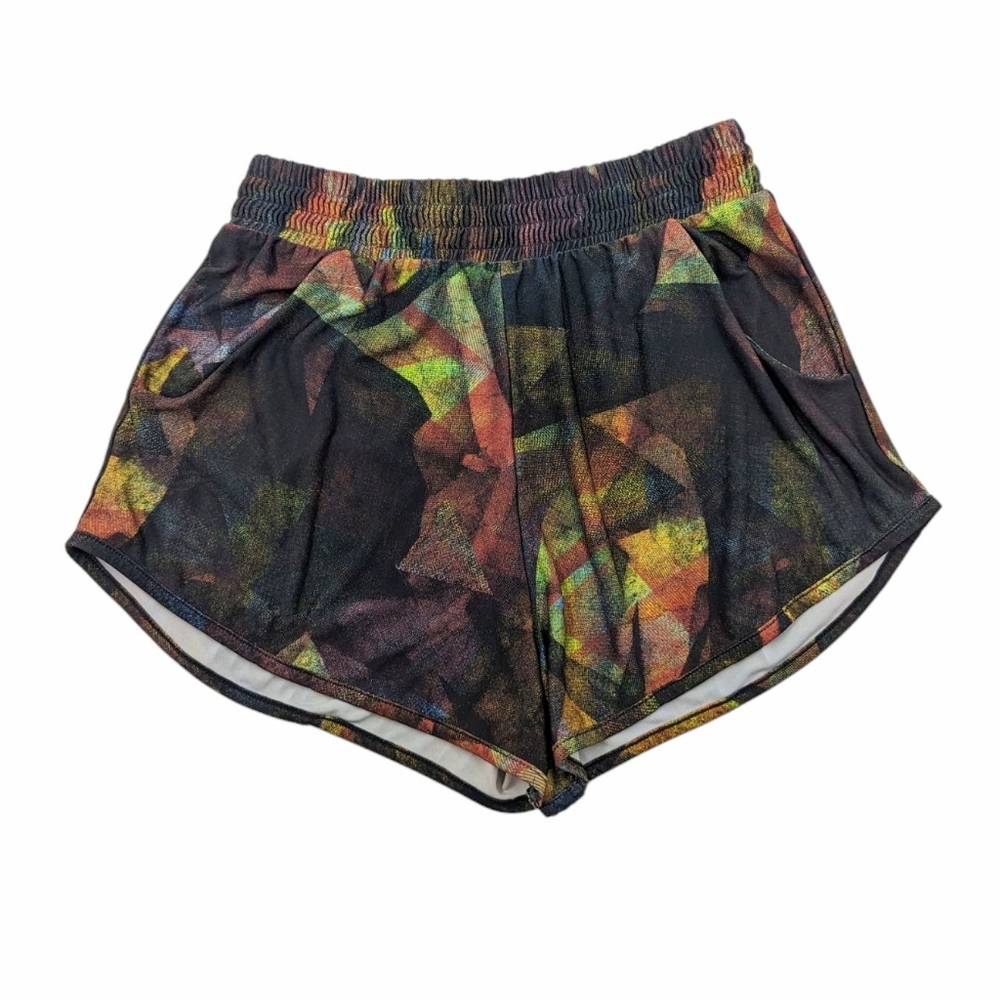 ONZIE Abstract Print Track Shorts Sz S/M